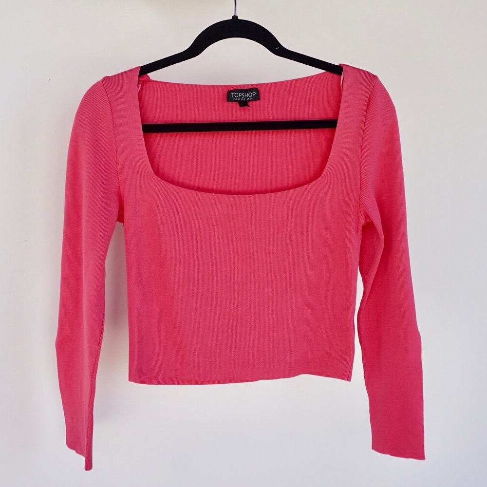 Pink ribbed Topshop crop.